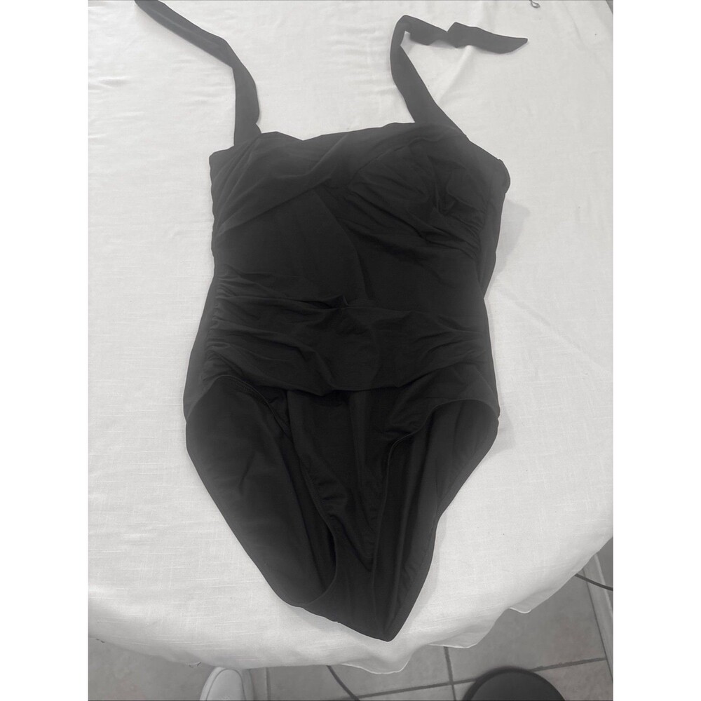 Lands End  Swimsuit 18 Long (Tall) Black One Piece